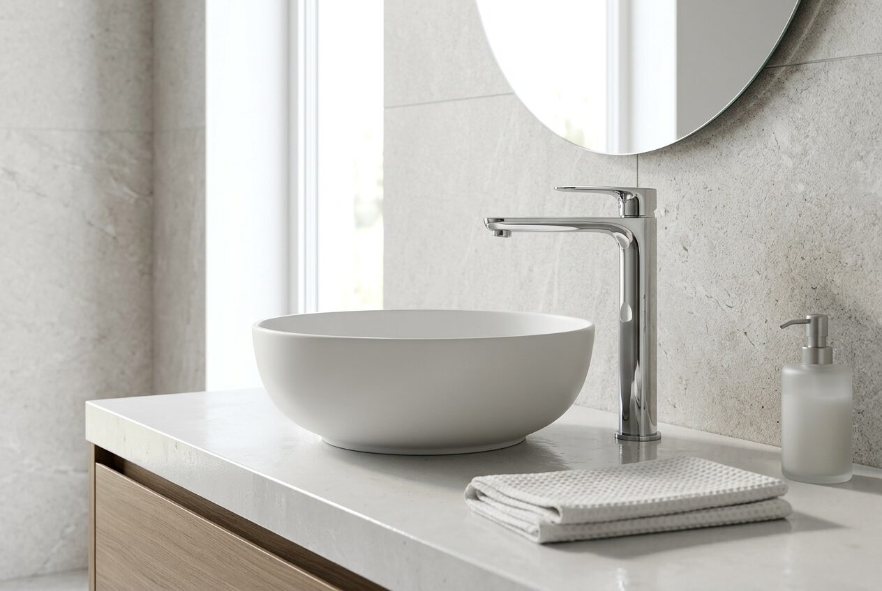 Baterija za lavabo LUNA visoka (9119) MINOTTI — ilustrativni prikaz u prostoru