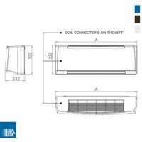 Dimenzije zidnog fan coila Sabiana FLY CVP-T