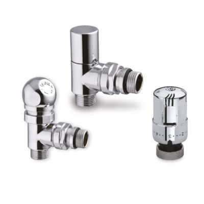 Termostatski set (ventil,glava,navijak) 1/2" Ugaoni HROMIRAN TE-SA