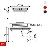 Sifon za tuš kadu 90mm (A49CR) ALCA