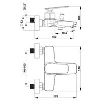 ZEN baterija za kadu 00330B CRNA HERZ