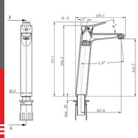 LINO baterija za umivaonik visoka 00096 HERZ