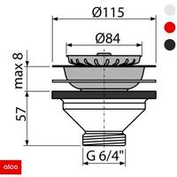 Pileta za sudoperu 6/4" DN115 (A37) ALCA