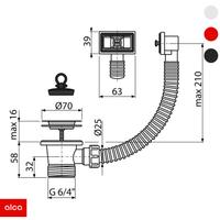 Pileta za sudoperu 6/4" DN70 sa prelivom (A331) ALCA