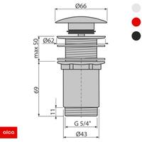 Pileta za umivaonik 5/4" klik-klak bez otvora (A395) ALCA