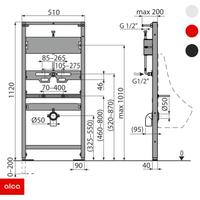 Pisoar ugradna konstrukcija (A107S/1120) ALCA