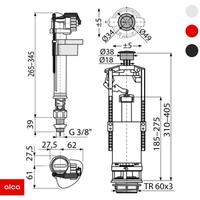Plovak i zvono 3/8 vertikalni, PP navoj (SA2000 S-3/8) ALCA