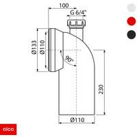 Priključak za WC šolju - koleno DN90 sa priključkom DN40 (A90-90P40) ALCA