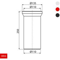 Priključak za wc šolju ravni 250mm (A91-250) ALCA