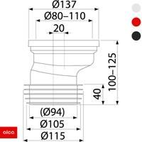 Priključak za wc šolju simplon ekscentar (A991-20) ALCA