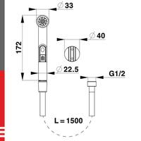 Ručica za tuš higijenska set 12361 HERZ