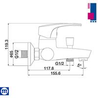 Aquabi baterija za kadu SIMPLE Metalac