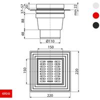 Slivnik V-110 sa inox rešetkom 150x150 (APV13) ALCA