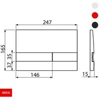 Taster za vodokotlić pravougaoni 2/1 hrom-mat (M1722) ALCA