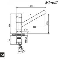 Baterija za sudoperu TUBO DARK ELEGANCE sa dve cevi (6114B) MINOTTI