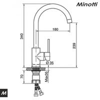 Baterija za sudoperu TUBO dve cevi labud (6118-C) MINOTTI