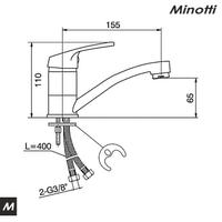 Baterija za sudoperu VENETO sa dve cevi kraća (8114-S) MINOTTI
