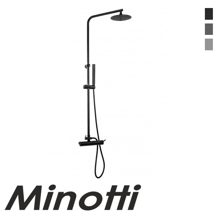 Baterija za tuš kabinu TUBO DARK ELEGANCE sa komplet usponskim tušem, ruža 250 (MUT-065B/6113CB) MINOTTI