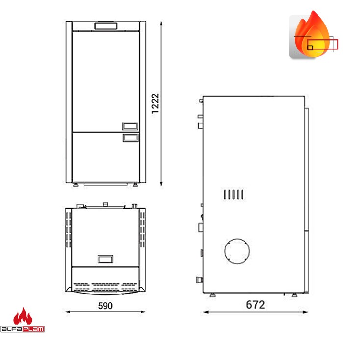 Kotao na pelet Commo Compact 32kW ALFA PLAM - Slika 2