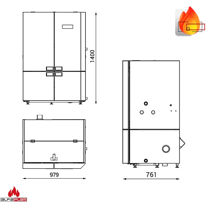 Kotao na pelet GRANDE 28kW ALFA PLAM - Slika 2