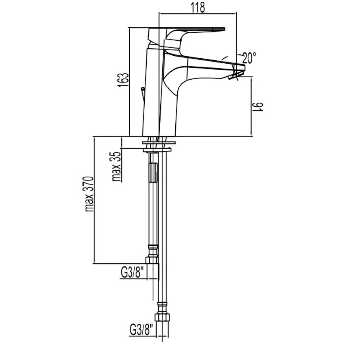 Infinity baterija za umivaonik 01012 HERZ - Image 2