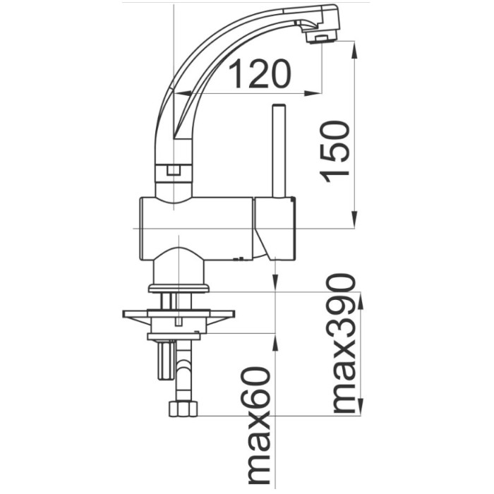 Baterija za umivaonik fi12 L 00045 fresh HERZ - Слика 2
