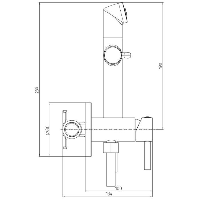 Fresh higijenski set sa priključkom i držačem crni 00359B HERZ - Image 2