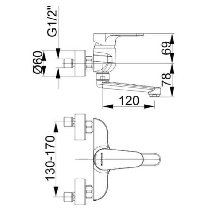 Infinity baterija za sudoperu zidna L -200 00201 HERZ - Image 3
