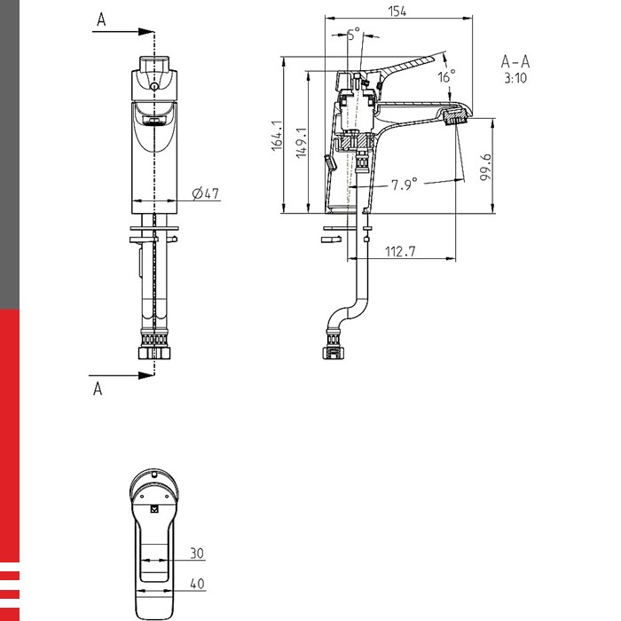 LINO baterija za umivaonik 00095 HERZ - Image 2