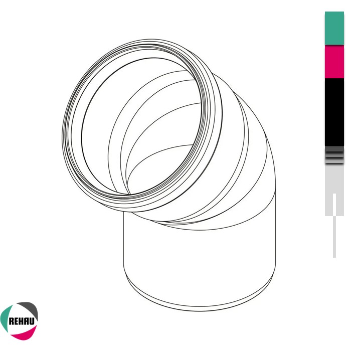 Koleno niskošumno RAUSILENTO REHAU - Slika 2