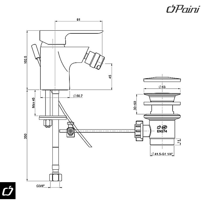 Baterija za bide P3 (P3CR306P1) PAINI - Slika 2