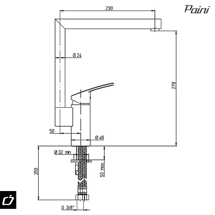 Baterija za sudoperu MIURA (MRCR570DBWA90) PAINI - Slika 2