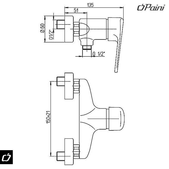 Baterija za tuš kadu COOPER (80CR511) PAINI - Slika 2