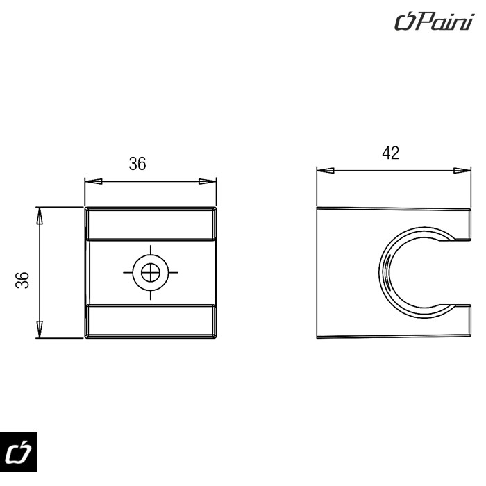 Držač tuš creva fiksni (53CR186) PAINI - Slika 2