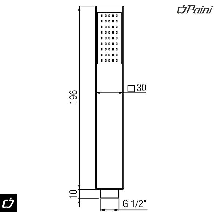 Tuš ručica STICK kockasta (82CR155) PAINI - Slika 2