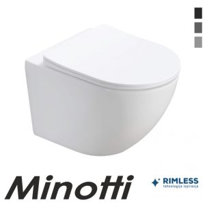 WC šolja konzolna PERLA compact rimless sa duroplast soft close daskom MINOTTI